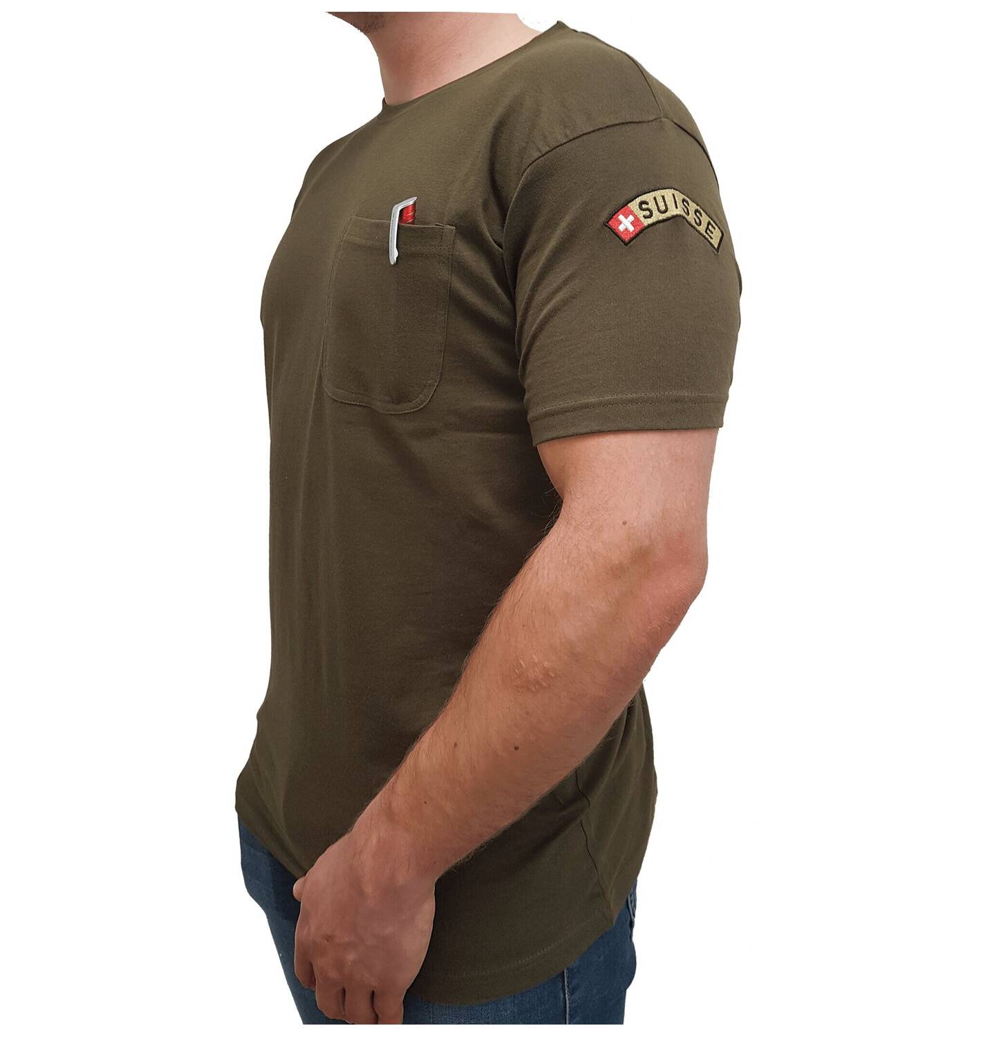 T-Shirt mit Emblem und Brusttasche