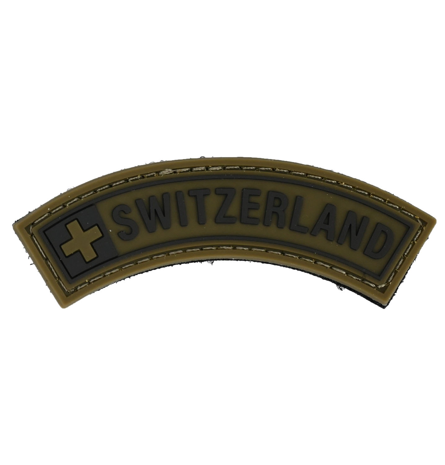 Badge Switzerland courbé PVC