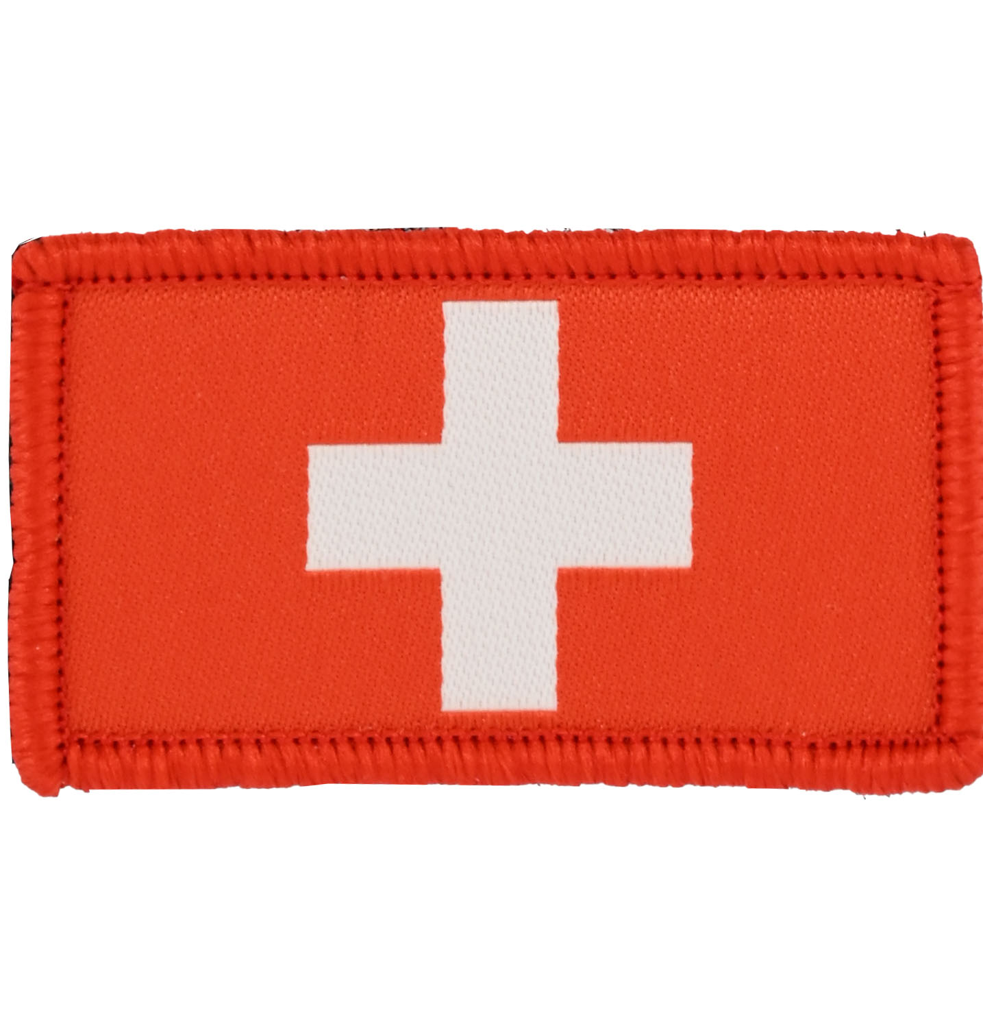 Badge drapeau suisse rectangle tissé